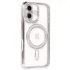 Apple İphone 16 Plus Kılıf Joke Simli Magneticsafe Kılıf - Pembe