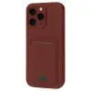 Apple İphone 16 Plus Kılıf Kelvin Kartvizitli Silikon - Bordo