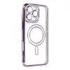 Apple İphone 16 Pro Kılıf Joke Simli Magneticsafe Kılıf - Derin Mor