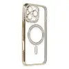 Apple İphone 16 Pro Kılıf Joke Simli Magneticsafe Kılıf - Gold