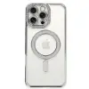 Apple İphone 16 Pro Kılıf Joke Simli Magneticsafe Kılıf - Gümüş