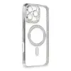 Apple İphone 16 Pro Kılıf Joke Simli Magneticsafe Kılıf - Gümüş