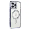 Apple İphone 16 Pro Kılıf Joke Simli Magneticsafe Kılıf - Mavi