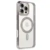 Apple İphone 16 Pro Kılıf Joke Simli Magneticsafe Kılıf - Pembe