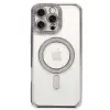 Apple İphone 16 Pro Kılıf Joke Simli Magneticsafe Kılıf - Pembe