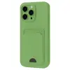 Apple İphone 16 Pro Kılıf Kelvin Kartvizitli Silikon - Açık Yeşil