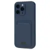 Apple İphone 16 Pro Kılıf Kelvin Kartvizitli Silikon - Lacivert