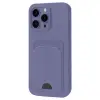 Apple İphone 16 Pro Kılıf Kelvin Kartvizitli Silikon - Lila