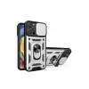 Apple İphone 16 Pro Kılıf Pars Lens Yüzüklü Silikon - Gümüş