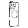 Apple İphone 16 Pro Max Kılıf Joke Simli Magneticsafe Kılıf - Lacivert