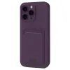 Apple İphone 16 Pro Max Kılıf Kelvin Kartvizitli Silikon - Derin Mor