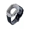 Apple Watch 44mm KR402 Metal Kasa Silikon Kordon - Gümüş