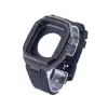 Apple Watch 45mm KR402 Metal Kasa Silikon Kordon - Siyah