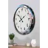 Arapça Rakamlı Krom 52 Cm Metal Duvar Saati