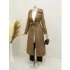 Astarlı Kemerli Trenckot -Taba