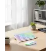 Aydınlatmalı Kablosuz Klavye Mouse Seti Bluetooth Bağlantılı Çoklu Cihaz Uyumlu