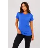 Basic Tişört Bisiklet Yaka Kısa Kol Günlük Yazlık Slim Fit T-Shirt - Mavi