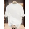 Baskılı Oversize Bisiklet Yaka T-shirt - Beyaz