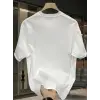 Baskılı Oversize Bisiklet Yaka T-shirt - Beyaz