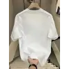 Baskılı Oversize Bisiklet Yaka T-shirt - Beyaz