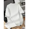 Baskılı Oversize Bisiklet Yaka T-shirt - Beyaz