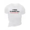 Baskılı Oversize Bisiklet Yaka T-shirt - Beyaz