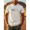 Baskılı Oversize Bisiklet Yaka T-shirt - Beyaz