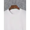 Baskılı Oversize Bisiklet Yaka T-shirt - Beyaz
