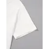 Baskılı Oversize Bisiklet Yaka T-shirt - Beyaz