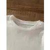 Baskılı Oversize Bisiklet Yaka T-shirt - Beyaz