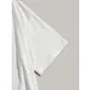 Baskılı Oversize Bisiklet Yaka T-shirt - Beyaz