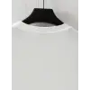 Baskılı Oversize Bisiklet Yaka T-shirt - Beyaz