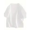 Baskılı Oversize Bisiklet Yaka T-shirt - Beyaz