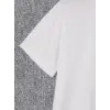 Baskılı Oversize Bisiklet Yaka T-shirt - Beyaz