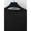 Baskılı Oversize Bisiklet Yaka T-shirt - Siyah