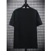 Baskılı Oversize Bisiklet Yaka T-shirt - Siyah