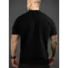 Baskılı Oversize Bisiklet Yaka T-shirt - Siyah
