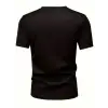 Baskılı Oversize Bisiklet Yaka T-shirt - Siyah