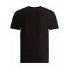 Baskılı Oversize Bisiklet Yaka T-shirt - Siyah