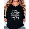 Baskılı Oversize Bisiklet Yaka T-shirt - Siyah