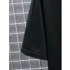 Baskılı Oversize Bisiklet Yaka T-shirt - Siyah