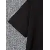 Baskılı Oversize Bisiklet Yaka T-shirt - Siyah