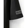Baskılı Oversize Bisiklet Yaka T-shirt - Siyah