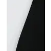 Baskılı Oversize Bisiklet Yaka T-shirt - Siyah