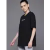Baskılı Oversize T-shirt - Siyah