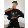 Baskılı Oversize T-shirt - Siyah