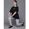 Baskılı Oversize T-shirt - Siyah