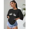 Baskılı T-shirt - Siyah