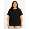 Battal Big Size Basic Tişört Bisiklet Yaka Rahat Kalıp T-Shirt - Siyah