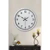 Beyaz Dekoratif Stil 52 Cm Metal Duvar Saati